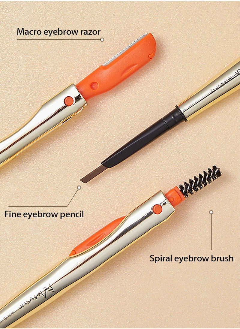 3-in-1 Brow Perfector Kit - Eye Brow Brush, Pencil, and Razor/Trimmer for Flawless Brows