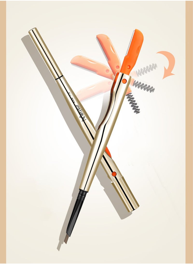 3-in-1 Brow Perfector Kit - Eye Brow Brush, Pencil, and Razor/Trimmer for Flawless Brows