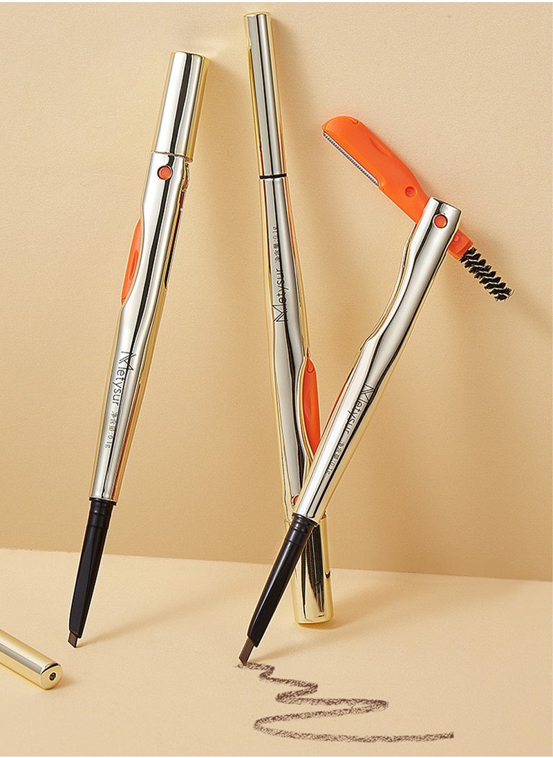 3-in-1 Brow Perfector Kit - Eye Brow Brush, Pencil, and Razor/Trimmer for Flawless Brows
