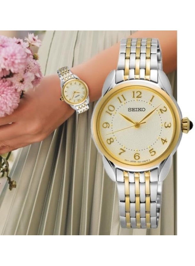 Seiko سايكو SUR562P1 ساعة نسائية تناظرية كوارتز بحزام من الفولاذ المقاوم للصدأ - Image 5