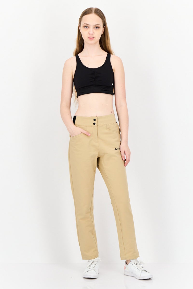 Adidas Women Sportswear Fit Terrex Utilitas Soft Shell Outdoor Tactical Pants, Tan  - Image 4