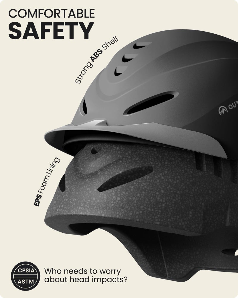 OutdoorMaster Equestrian Helmet, Horse Riding Helmet with Sun Visor and Excellent Ventilation, Adjustable Safe Helmet for Men, Women & Youth - Image 2