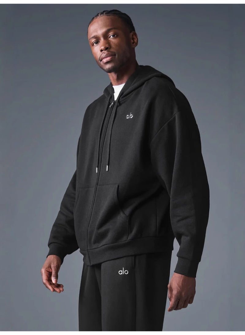 ALO Versatile Zip-Up Hoodie Alex Wind-Resistant & Breathable for Commuting and Training (باللغة الإنجليزية)