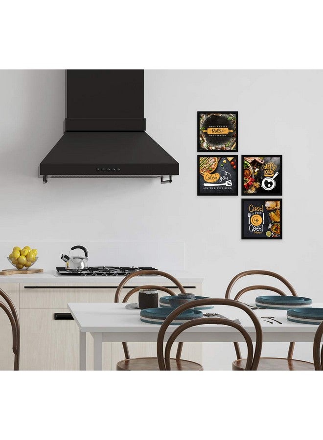 ArtX Kitchen Food Quotes Motivational Funny Wall Art Frames, Framed Posters, 20 X 20 inches, 10.0 X 10.0 inches Each, Multicolor, Synthetic Wood, Set of 4 (AXJ00104-SPI) - Image 4