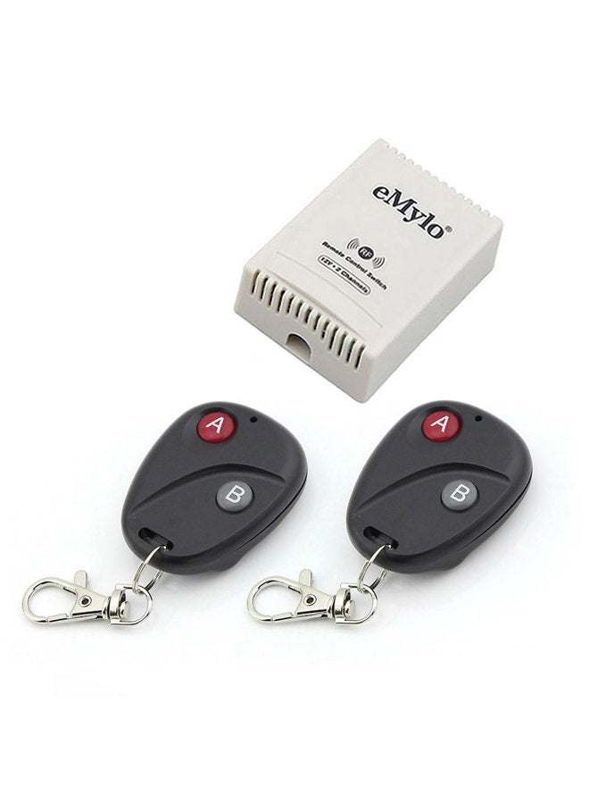 eMylo ® DC 12V 2Channel 433Mhz RF Wireless Relay Remote Control Light Momentary Switch Transmitter with Receiver - Image 1