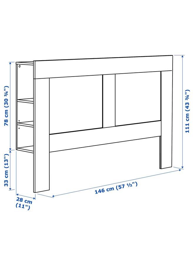 erorex Headboard With Storage Compartment, Grey, 140 Cm - Image 4