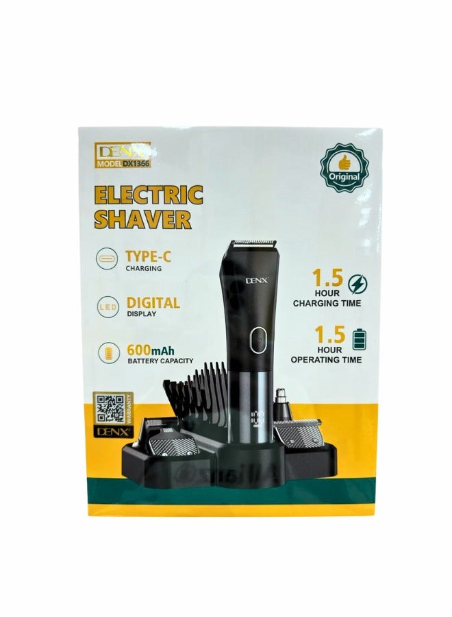 DENX 7-in-1 Rechargeable Hair Clipper & Beard/Nose/Ear Trimmer Kit