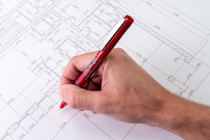 PILOT Precise V5 Rollerball Pens, Extra Fine Point 0.5 mm Red Pens, Pack of 5 - Ideal for School, Journaling & Office Writing - Image 4