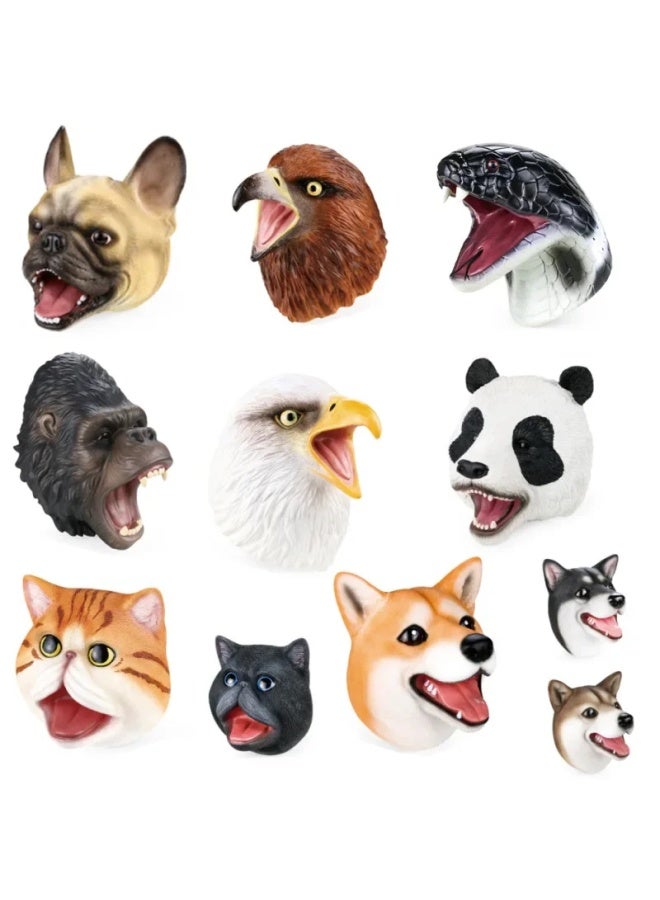 Creative Children's Science Education Toy Dinosaur Hand Puppet Soft Silicone Animal Gloves Triangle Dragon Head Dog Toys-Color:Polar Bear Head Hand Puppet  - Image 3