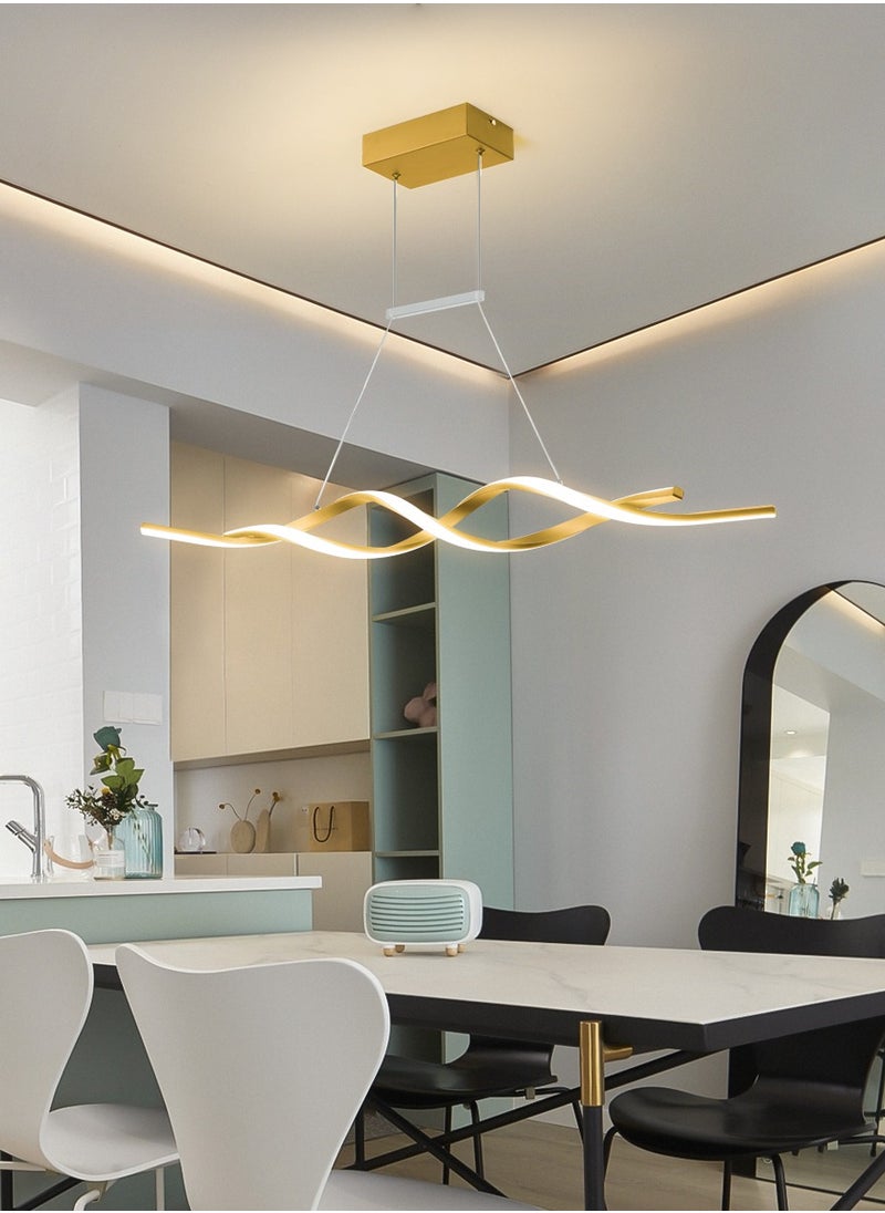 ERENYEA - Dimmable LED Chandelier Gold Luminaires Wave Chandelier For Dining Kitchen Lsland Dining Room - Image 1