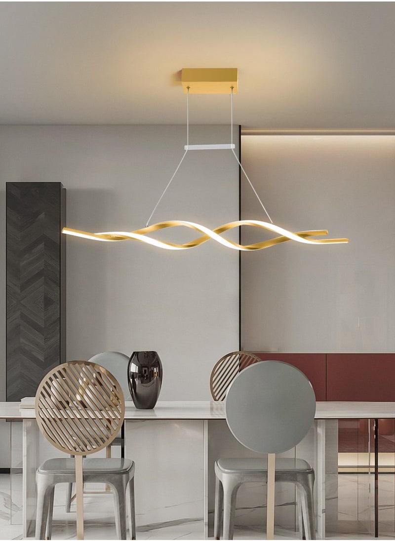 ERENYEA - Dimmable LED Chandelier Gold Luminaires Wave Chandelier For Dining Kitchen Lsland Dining Room - Image 1