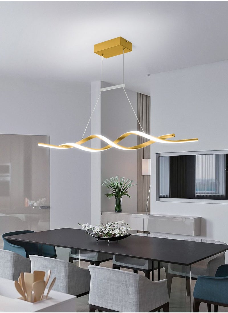 ERENYEA - Dimmable LED Chandelier Gold Luminaires Wave Chandelier For Dining Kitchen Lsland Dining Room - Image 1