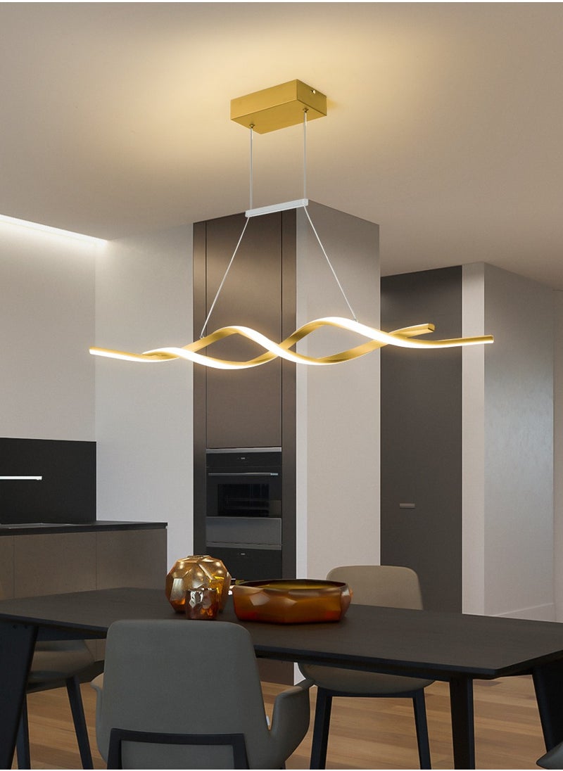 ERENYEA - Dimmable LED Chandelier Gold Luminaires Wave Chandelier For Dining Kitchen Lsland Dining Room - Image 1