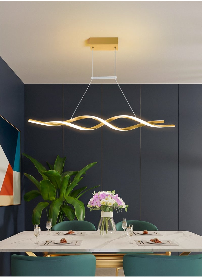 ERENYEA - Dimmable LED Chandelier Gold Luminaires Wave Chandelier For Dining Kitchen Lsland Dining Room - Image 1