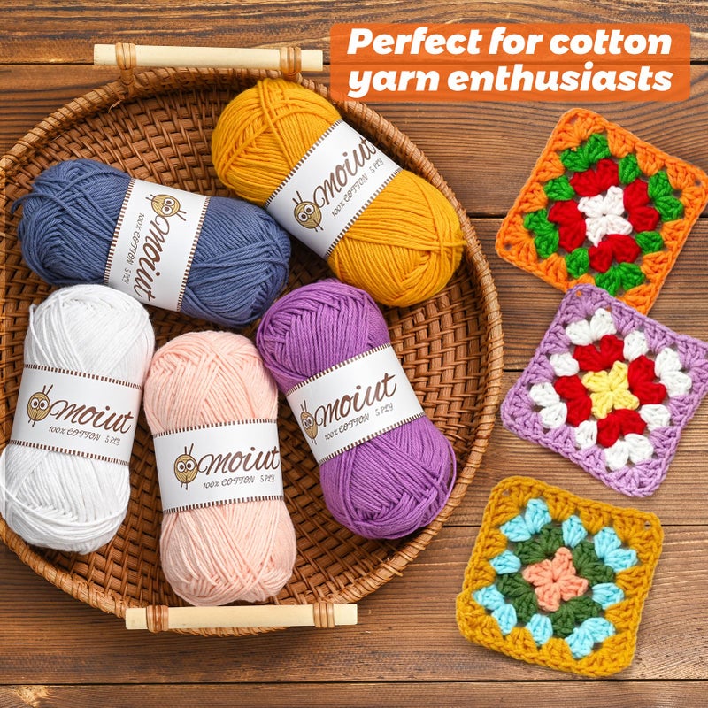 OMoiut 3 Pack Cotton Yarn for Crocheting, Baby Yarn for Crocheting Soft, 393yds / 5.29oz Fluffy Amigurumi Crochet Yarn, 5 Ply 100% Milk Cotton Yarn for Puzzleã€Socksã€Clothes(3 Deep Pink) - Image 4