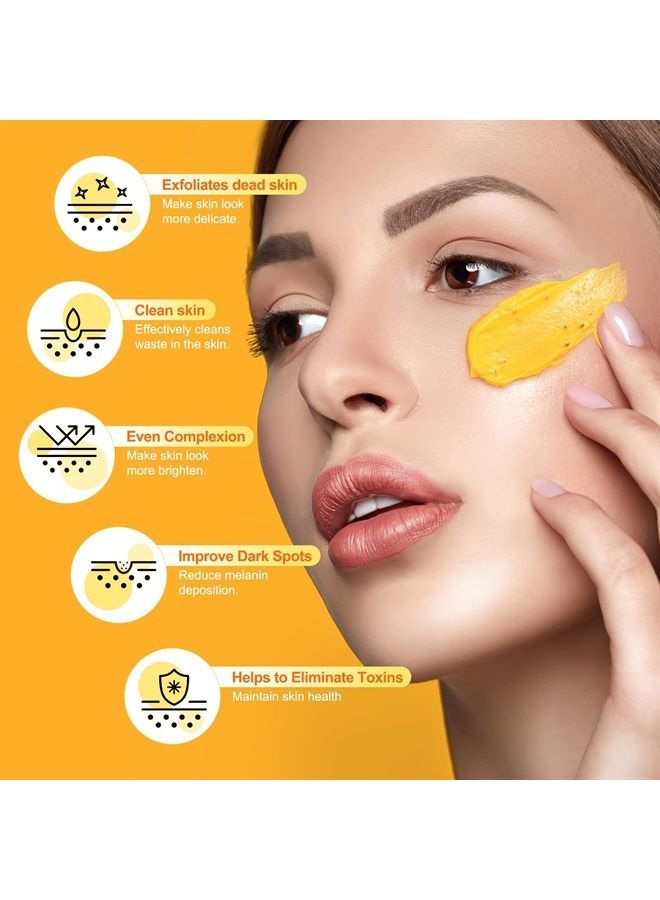 POP MODERN.C Vitamin C and Turmeric Face Scrub Cream Organics Microdermabrasion Facial Scrub Exfoliating Clears Blackheads Improve Dark Spot Acne with Strawberry Extract Exfoliator  - Image 3
