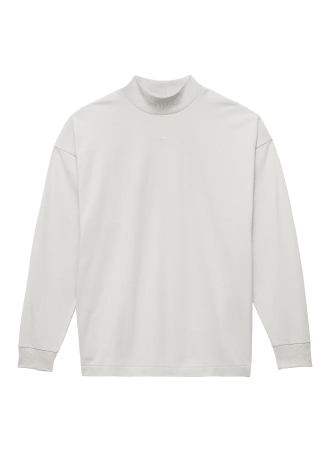 اديداس Adidas One Bb L/S Tee Grey Basketball T-Shirts For Unisex Xs