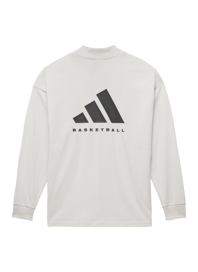 Adidas Adidas One Bb L/S Tee Grey Basketball T-Shirts For Unisex Xs  - Image 2
