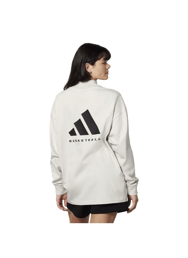 Adidas Adidas One Bb L/S Tee Grey Basketball T-Shirts For Unisex Xs  - Image 3
