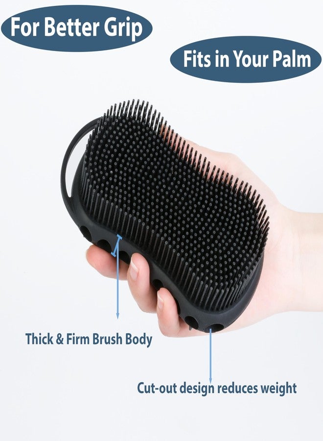 MtBoi Double-Sided Exfoliating Silicone Body Scrubber, 2-in-1 Bath Scrubber, Shampoo Brush, Silicone Loofah for All Skin Types, Shower Body Scrubber, Easy to Clean, Lather Well (Black) - Image 5