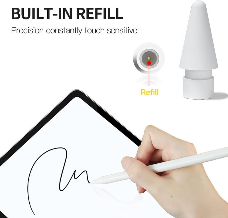 AWINNER Replacement Tips Compatible with Apple Pencil 2 Gen iPad Pro Pencil - iPencil Nib for iPad Pencil 1 st/Pencil 2 Gen White 4 Pack - Image 5