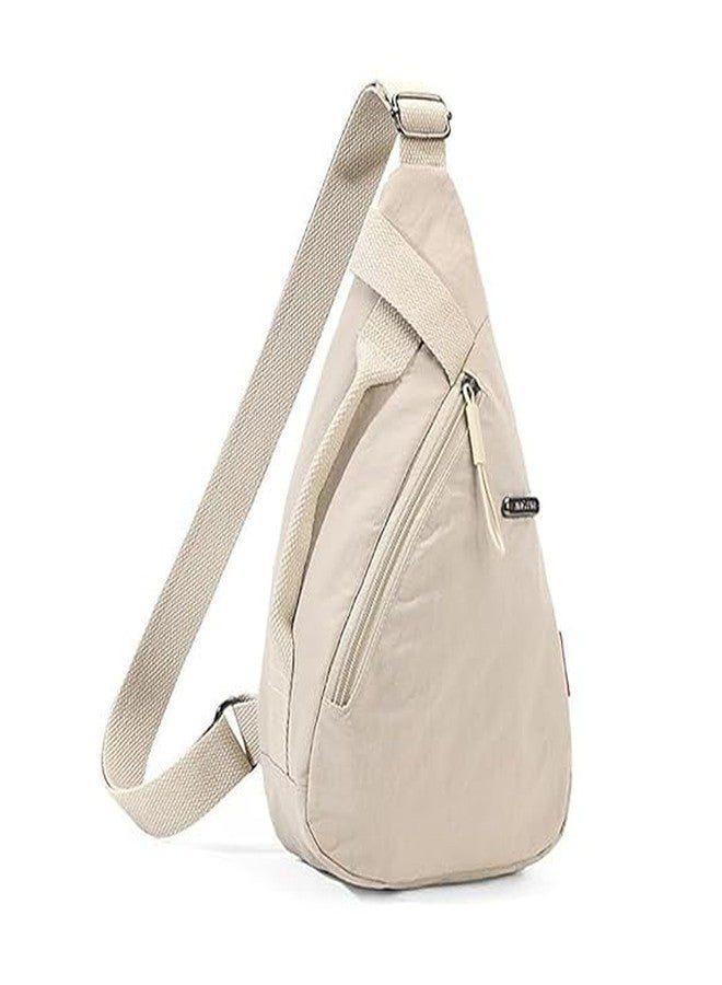 WROPZO Chest Bag for Men & Women, Stylish Crossbody Sling Bag, Lightweight Shoulder Bag for Travel, Work & Outdoor Use, Beige Oxford Fabric Anti-Theft Chest Backpack - Image 2