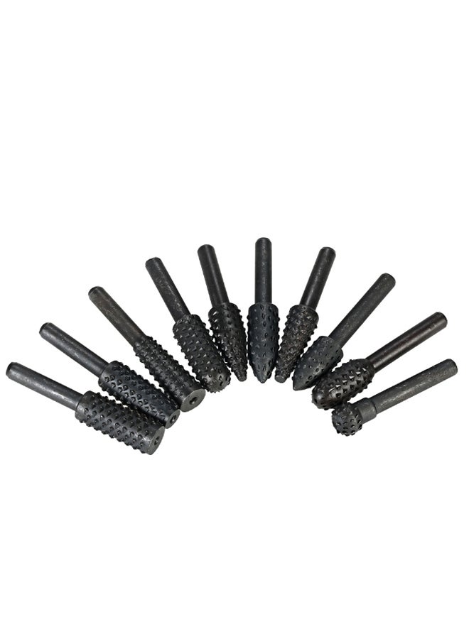 نيبمينينت 10-Piece Rotary Files Rasp Set Black  - Image 1