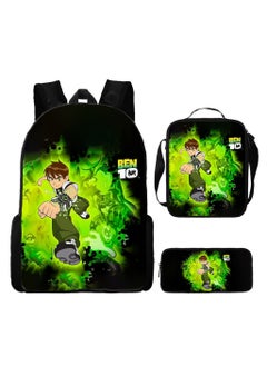 BEN 10 New Cartoon Student Backpack Three-Piece Set 29*16*42cm 