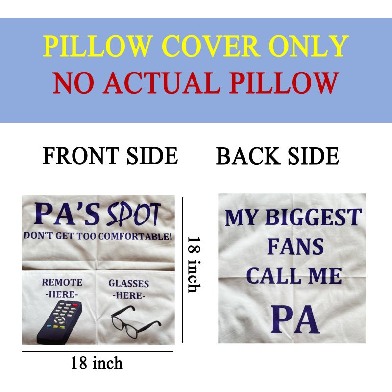 CYMROK PA Gifts Dad Grandpa Gifts  2-Pocket 2-Sided PA Pillow Covers 18x18 Inch  Fathers Day Birthday Christmas Stocking Stuffers Thanksgiving Day Gifts - Image 2