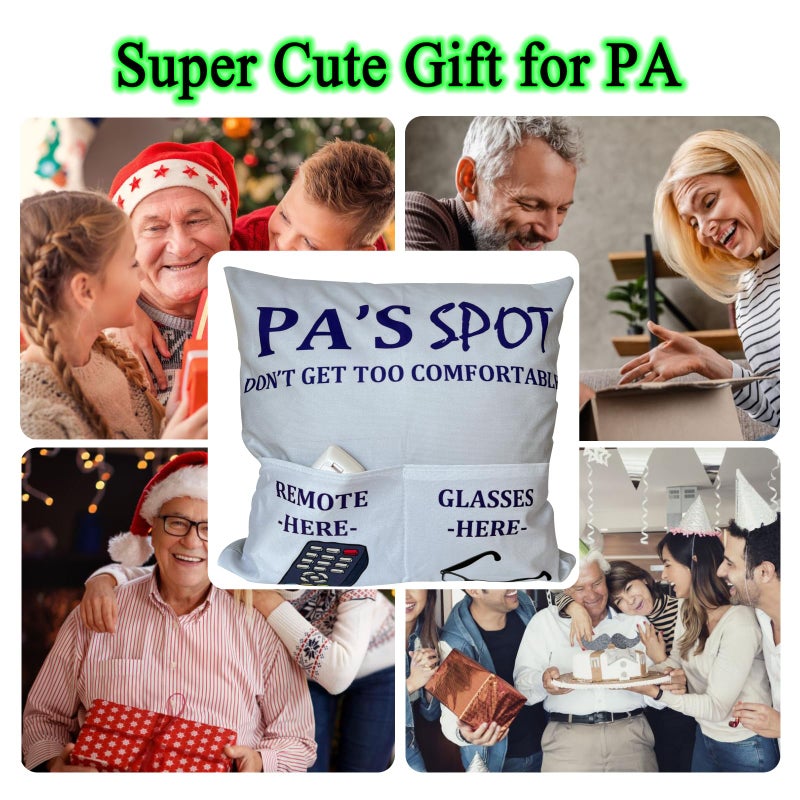 CYMROK PA Gifts Dad Grandpa Gifts  2-Pocket 2-Sided PA Pillow Covers 18x18 Inch  Fathers Day Birthday Christmas Stocking Stuffers Thanksgiving Day Gifts - Image 3