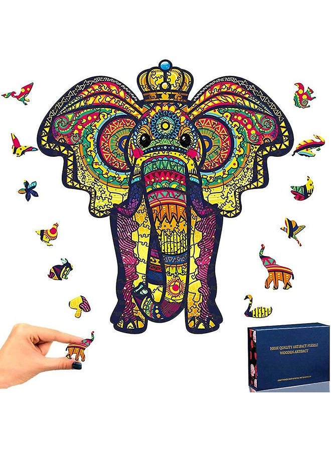 Elephant Wooden Jigsaw Puzzle Wood Animal Shape 3d Jigsaw Puzzle for Adults and Kids - Image 3