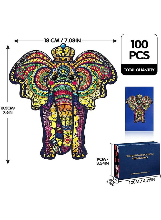 Elephant Wooden Jigsaw Puzzle Wood Animal Shape 3d Jigsaw Puzzle for Adults and Kids - Image 1