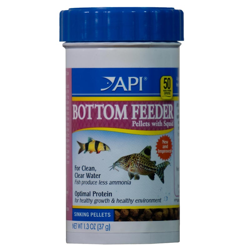 API BOTTOM FEEDER PELLETS WITH SQUID Fish Food 1.3-Ounce Container - Image 1