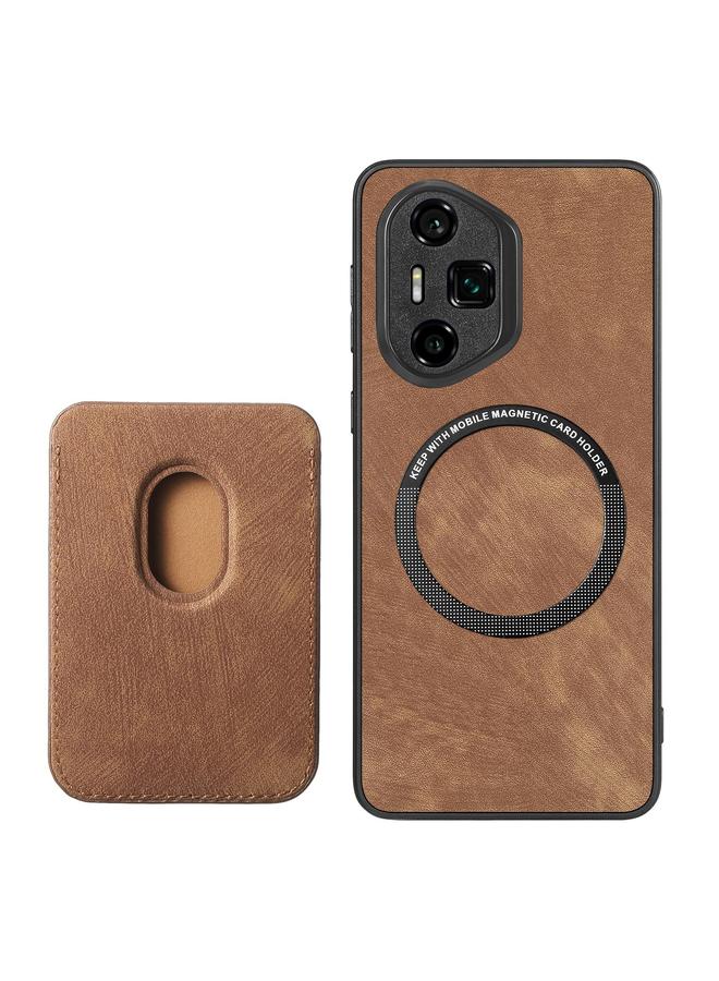 زبون جراب هاتف مغناطيسي من الجلد بتصميم كلاسيكي لهاتف Honor 300 Ultra - Image 3