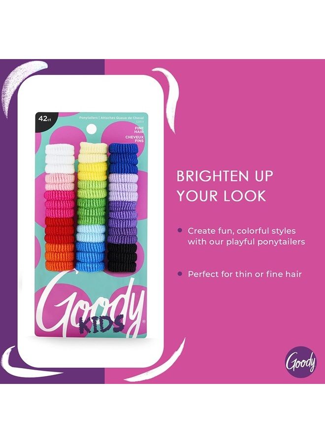 Goody Kids Ouchless Tiny Terry Ponytailers , Assorted Colors - Pain-Free Hair Accessories for Women, Girls, Babies and Teens - Perfect for Long Lasting Braids, Ponytails and More, 42 Count (Pack of 1) - Image 2