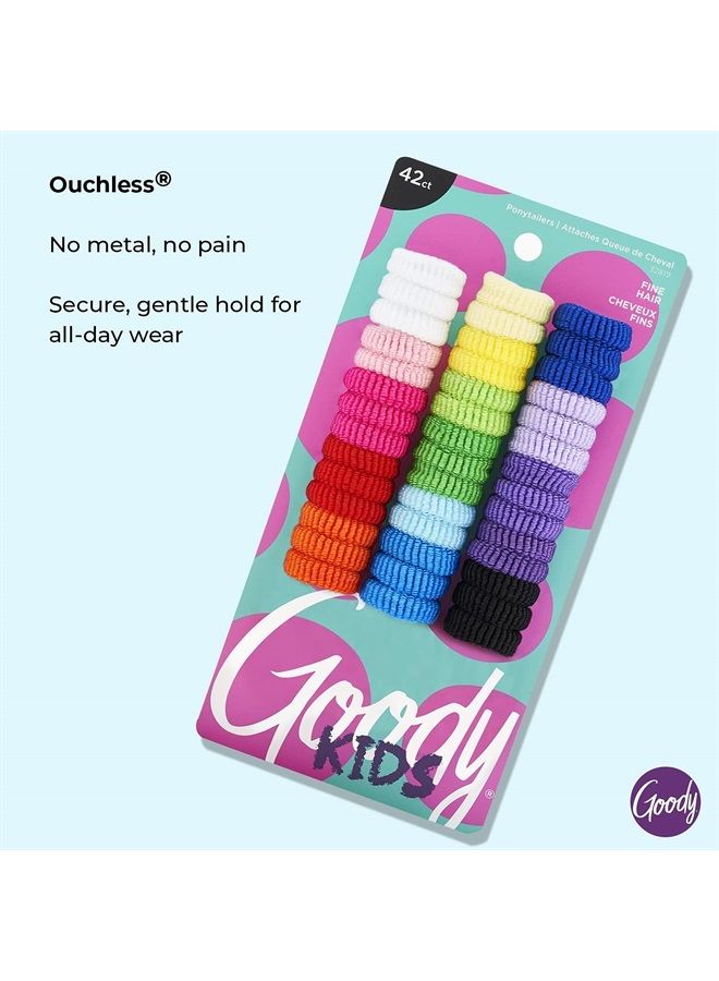 Goody Kids Ouchless Tiny Terry Ponytailers , Assorted Colors - Pain-Free Hair Accessories for Women, Girls, Babies and Teens - Perfect for Long Lasting Braids, Ponytails and More, 42 Count (Pack of 1) - Image 3