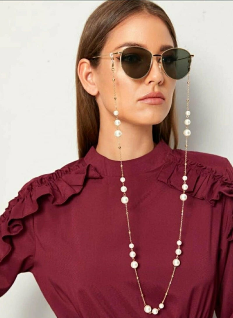 اكسوارات ار ايه سلسة نضارة حريمى من سلسلة فضي ولؤلؤ اوف وايت 
