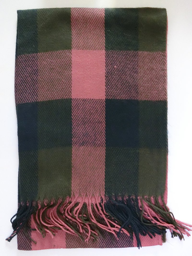 Wander Agio Women's Fashion Long Shawl Big Grid Winter Warm Large Scarf Red Black Green - Image 2