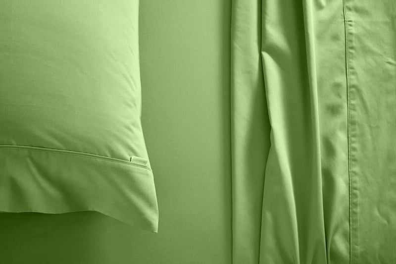 EASY BEDDING 800 Thread Count 4 Piece Bedding Set Includes 1 Flat Sheet 12 Deep Pocket Fitted Sheet 2 Pillow Cover 100 Cotton Premium Bedsheet Set Sage SolidQueen Size - Image 4