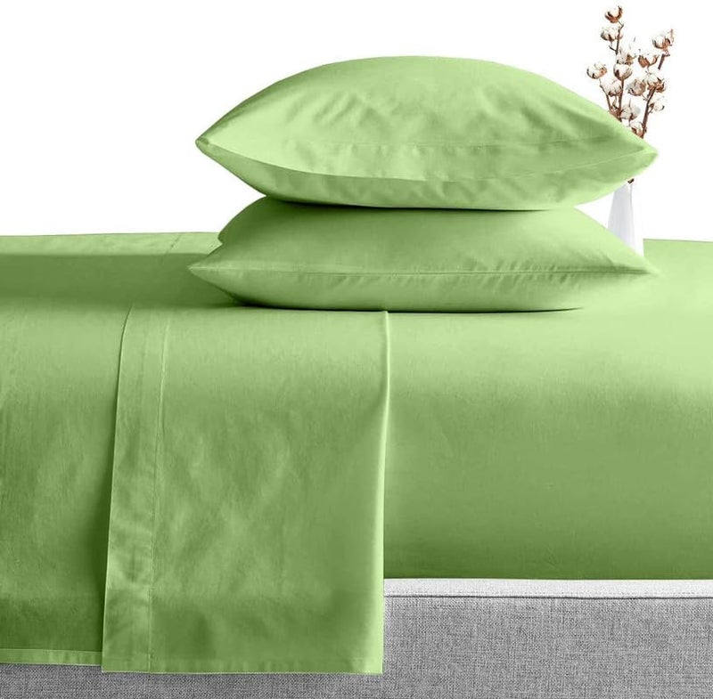 EASY BEDDING 800 Thread Count 4 Piece Bedding Set Includes 1 Flat Sheet 12 Deep Pocket Fitted Sheet 2 Pillow Cover 100 Cotton Premium Bedsheet Set Sage SolidQueen Size - Image 2