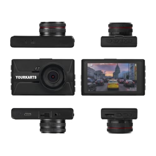 YOURKARTS.COM T968 Pro Dash Cam | Camera – Full HD 1080P + 720P Front & Rear Camera with 3-Inch IPS Display, G-Sensor, USB-A to Type-C Cable 3m and Night Vision-18 Months Warranty - Image 2