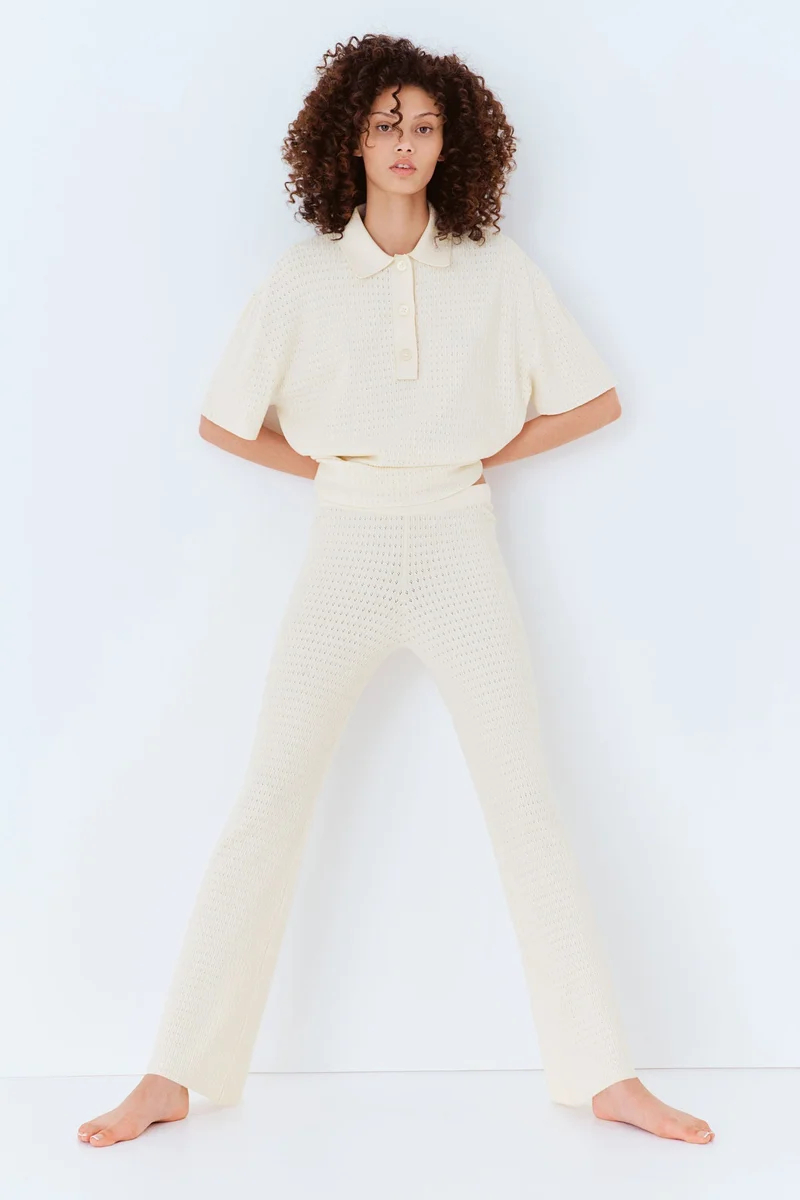 اتش اند ام بنطلون محبوك بنمط بونتيل