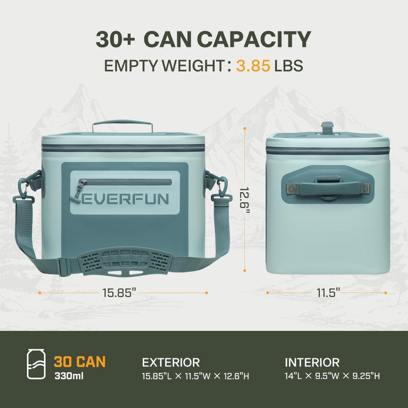 EVERFUN Soft Cooler 30 Can, Portable 24qt Insulated Small Cooling Lunch Box for Men and Women, Leakproof Ice Chest Bag for Travel, Beach, Camping, Boating, Fishing, Tailgating, Work and Picnic - Image 4