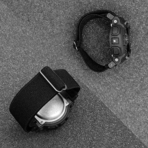 Abanen Elastic Nylon Watch Bands for Casio gshock DW-5600/8900, Stretchy Strap with with Lightweight Plastic Connector for Casio GA-100/GW-B5600/GB-5600 /GW-6900 (Black) - Image 5