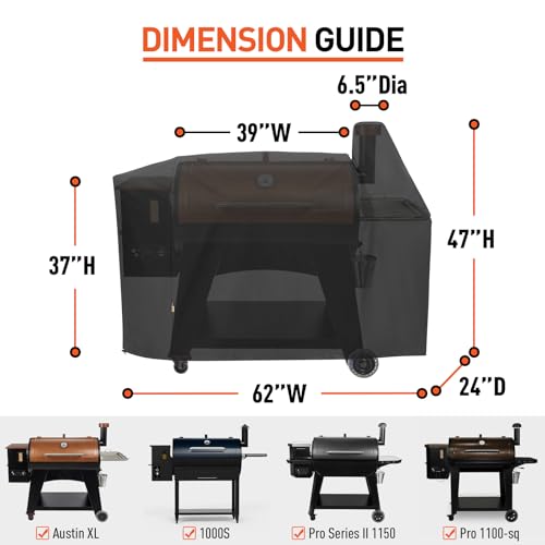 Arcedo Grill Cover Compatible with Pit Boss Austin XL, Wood Pellet Grill and Smoker Cover for Pitboss 1000, Rancher XL, 1100 pro, 1150, All Weather Protection BBQ Accessories - Image 2
