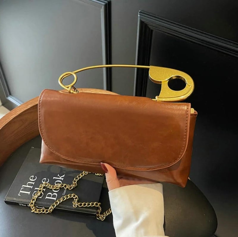 Hzxsny 2025 Trendy Tote Bag Womens Paper Clip Small Top Handle Purse Hobo Clutch Faux Leather Crossbody Bag Shoulder Handbag Purse - Image 3