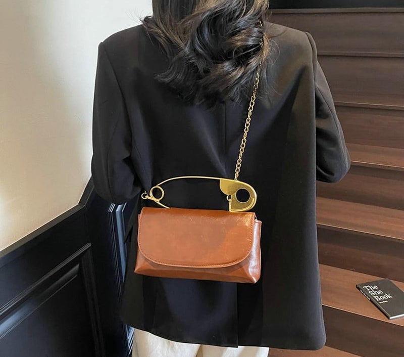 Hzxsny 2025 Trendy Tote Bag Womens Paper Clip Small Top Handle Purse Hobo Clutch Faux Leather Crossbody Bag Shoulder Handbag Purse - Image 5
