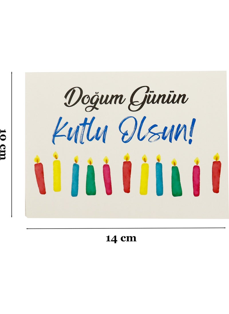 Repro Design 10X14 cm Birthday Greeting Card 10 Pieces Model-4  - Image 2