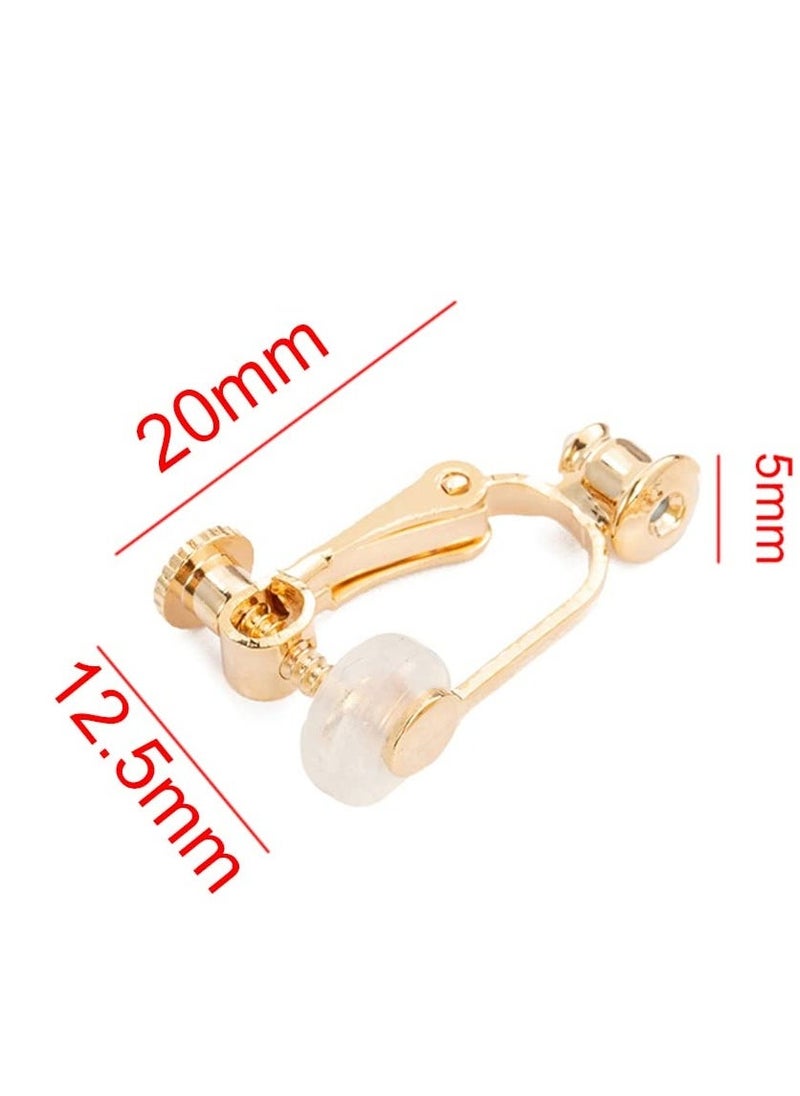 Hypoallergenic Round Flat Tray Earring Clips with Silicone Earring Pads, for Non-Pierced Earring Replace - Image 5