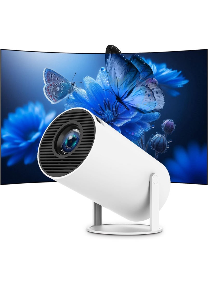 جهاز بروجكتور صغير محمول 4K 1080P FHD متوافق مع اندرويد 11 ونتفليكس يدعم واي فاي 6، بلوتوث 5.0، دوران 180 درجة، جهاز بروجكتور للعرض المسرح المنزلي الصغير مع تصحيح تلقائي للانحراف - Image 2